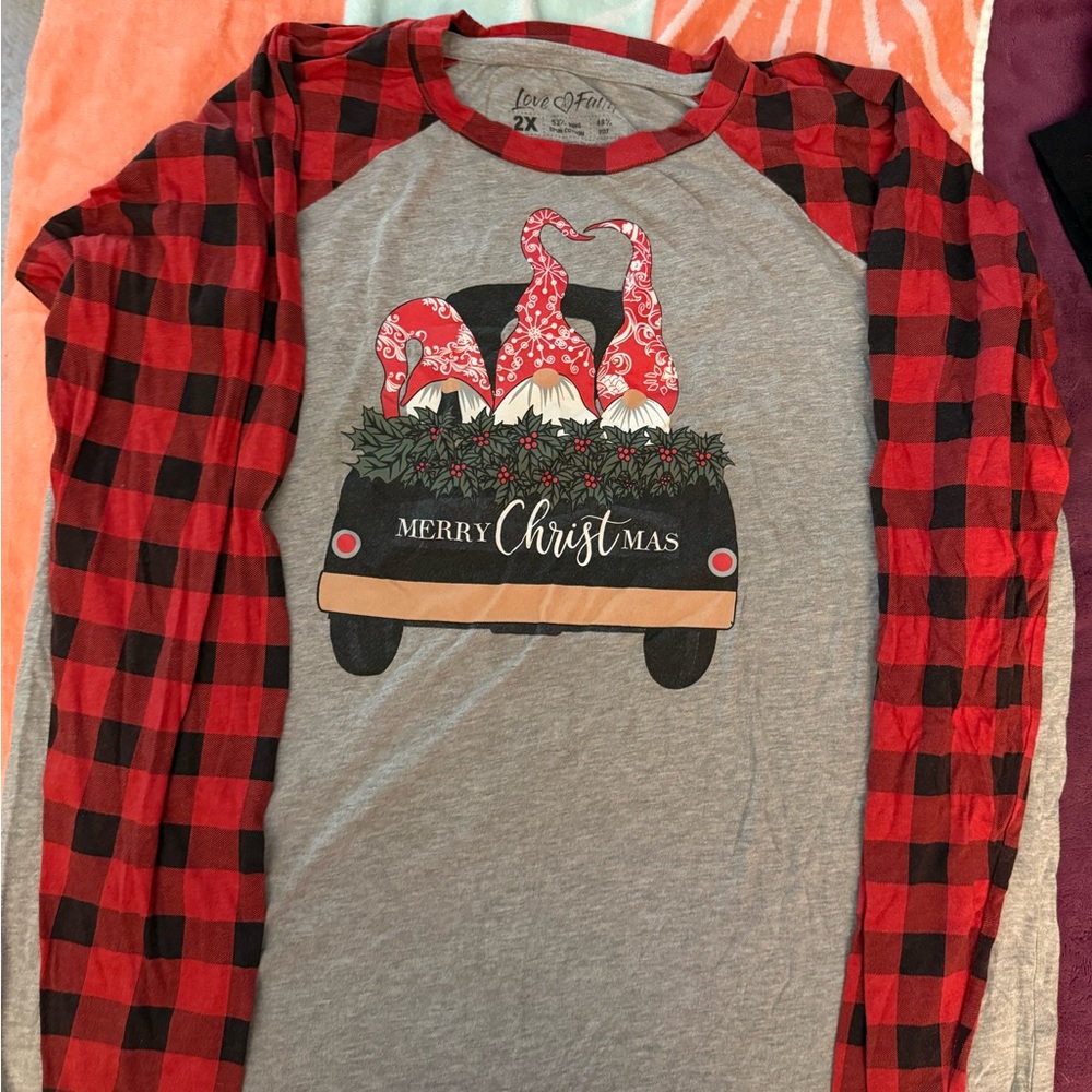 Red and Gray Christmas Shirt